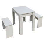 Habitat et Jardin Table avec 2 bancs  Tino  - 110 x 74 x 70 cm - Blanc