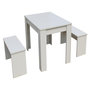 Voir la diapositive 1 : Habitat et Jardin Table avec 2 bancs  Tino  - 110 x 74 x 70 cm - Blanc