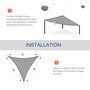 Voir la diapositive 5 : OUTSUNNY Voile d'ombrage triangulaire grande taille 3 x 3 x 3 m polyester imperméabilisé haute densité 160 g/m² gris clair