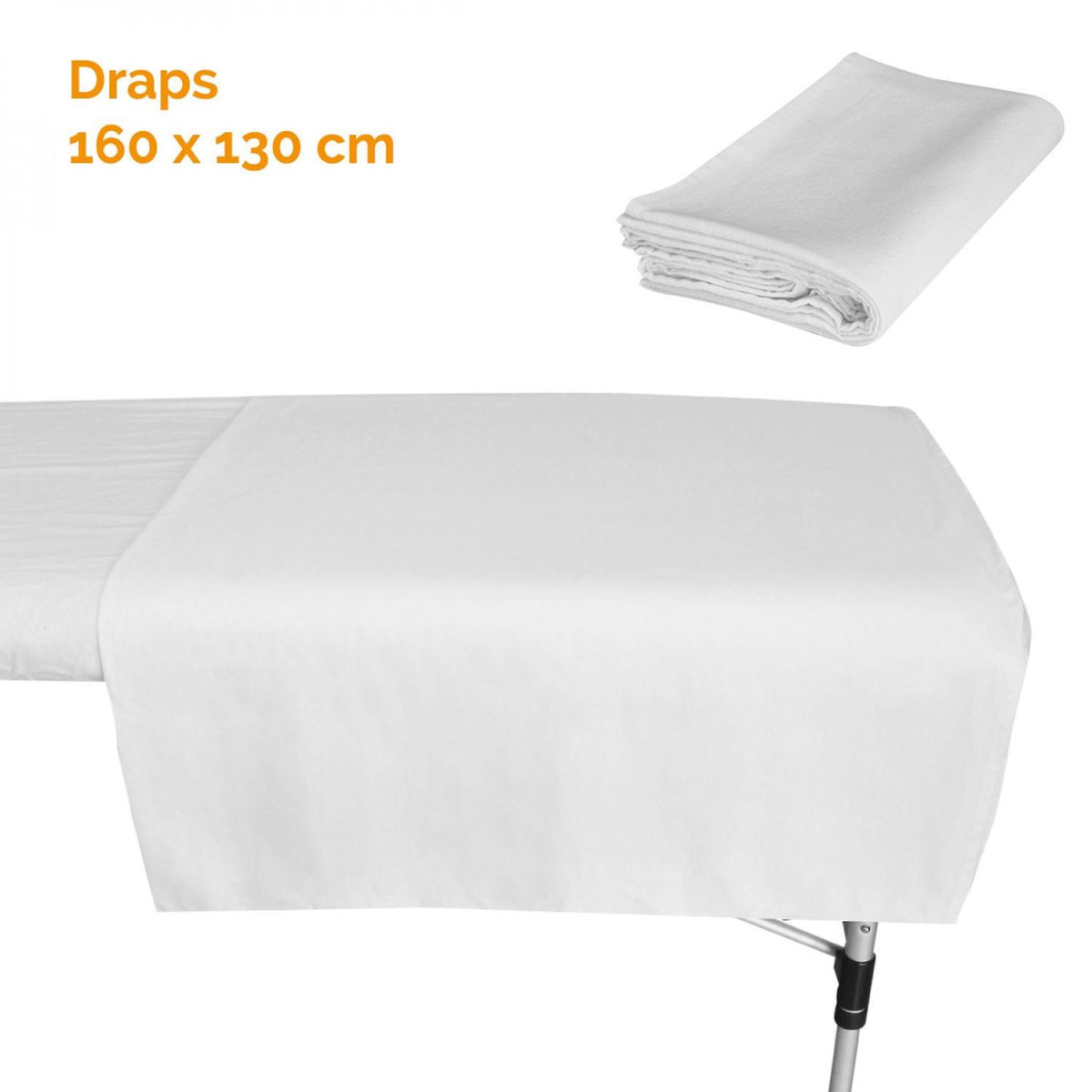 VIVEZEN Set de drap + drap-housse complet pour table de massage - Flanelle - Blanc