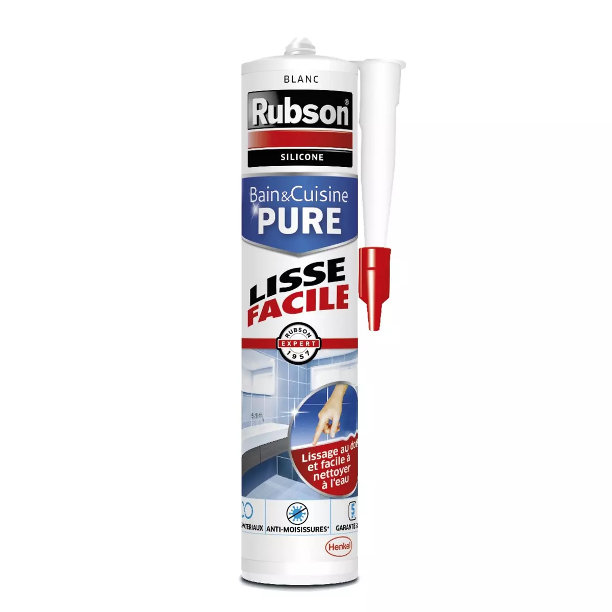 RUBSON Mastic Pure Lissage Facile Blanc Bain & Cuisine - 280ml
