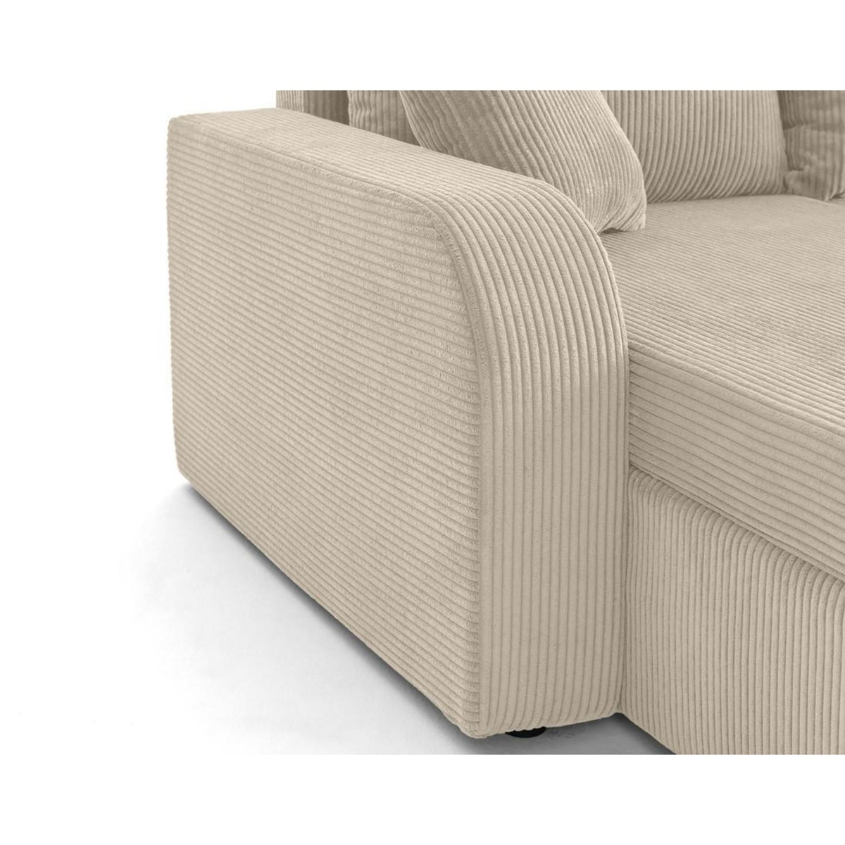 BEST MOBILIER Valos - canapé panoramique en u - 7 places - convertible avec coffres - en velours côtelé