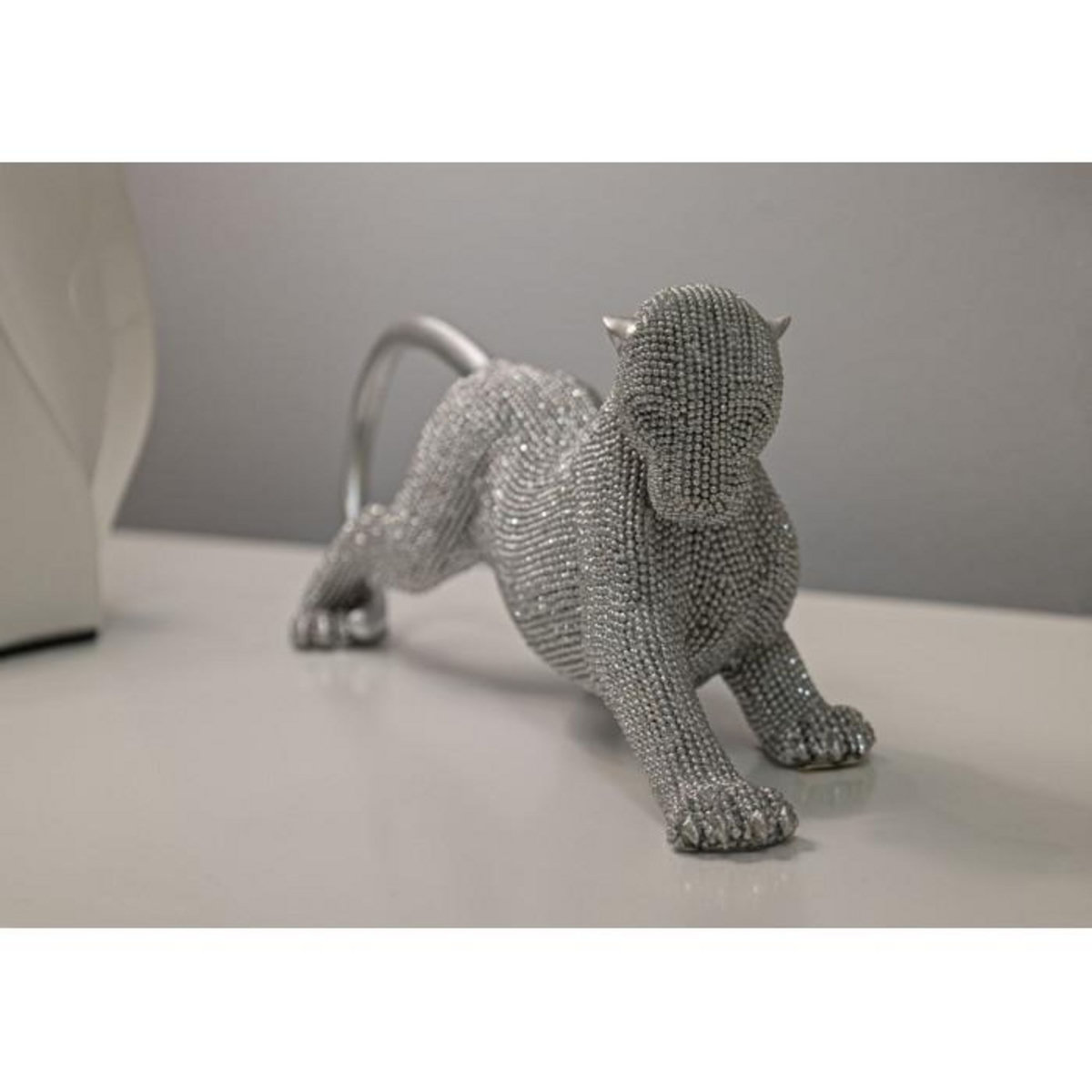 Paris Prix Statuette Déco Panthère  Sparky  32cm Argent