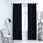 VIDAXL Rideaux occultants avec anneaux 2 pcs Velours Noir 140x225 cm