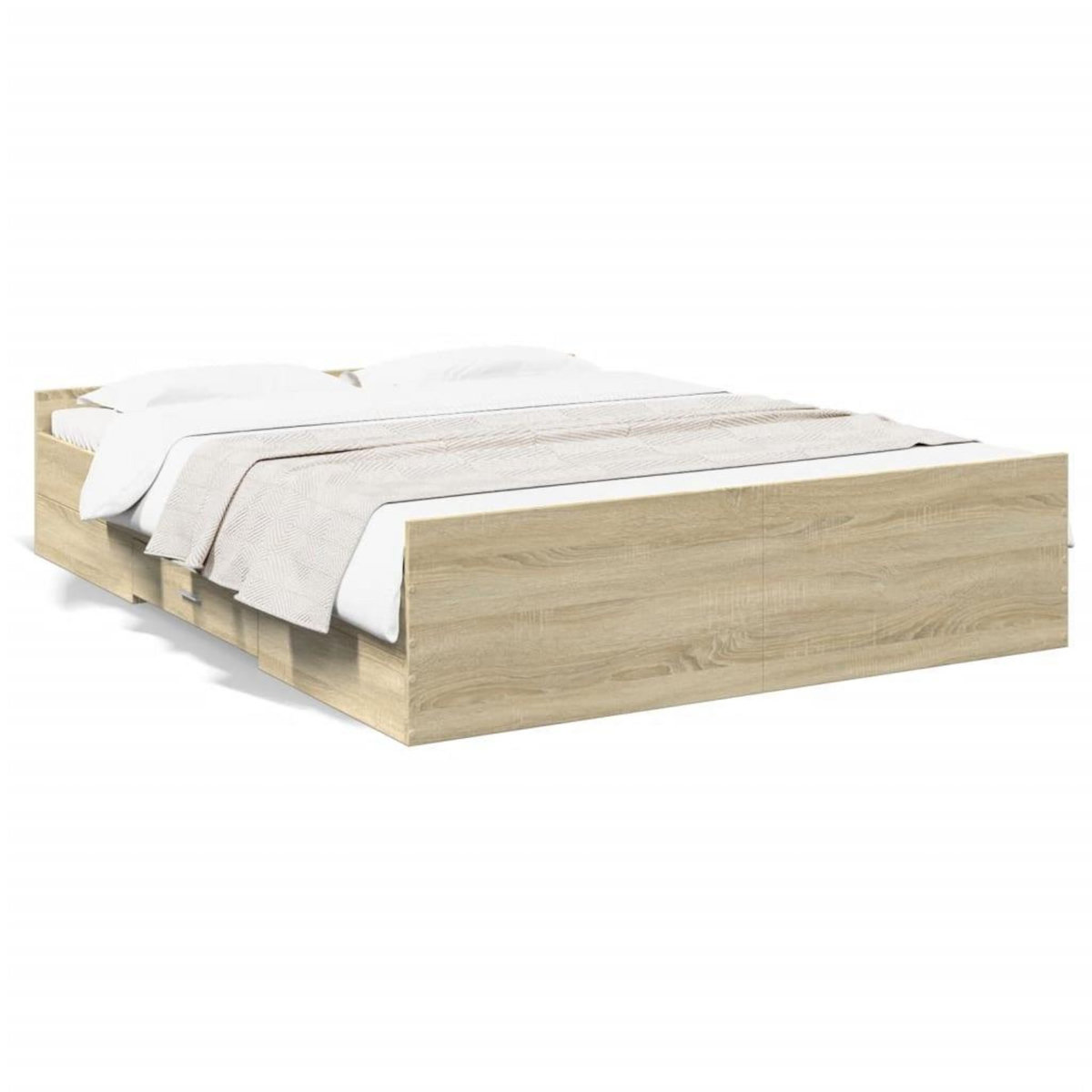 VIDAXL Cadre de lit avec tiroirs sans matelas chene sonoma 150x200 cm