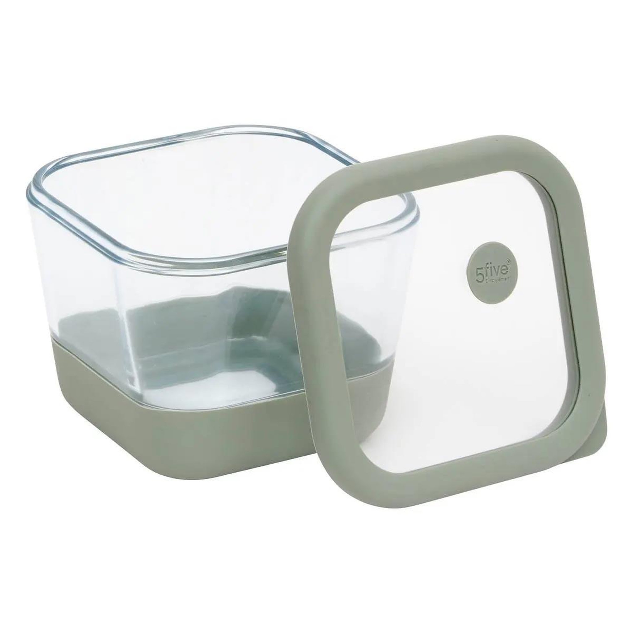 Voir la diapositive 3 : FIVE Boîte de conservation hermétique  siliglass  0,8l gris