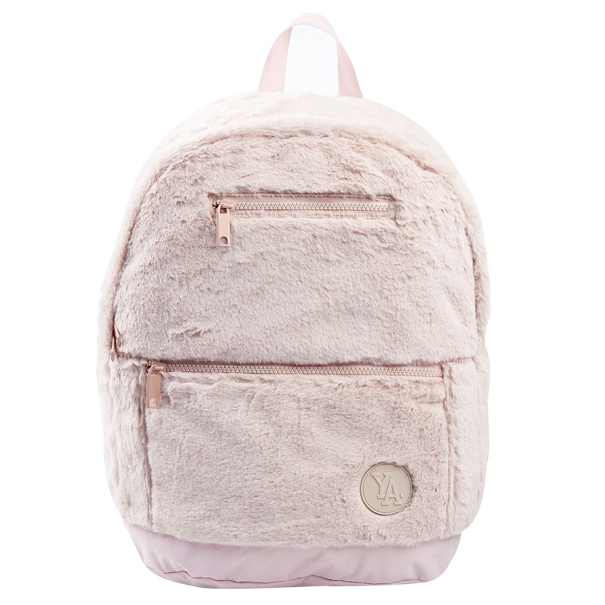 YOUNG'S ATTITUDE Sac à dos rose effet fourrure avec compartiment pour ordinateur