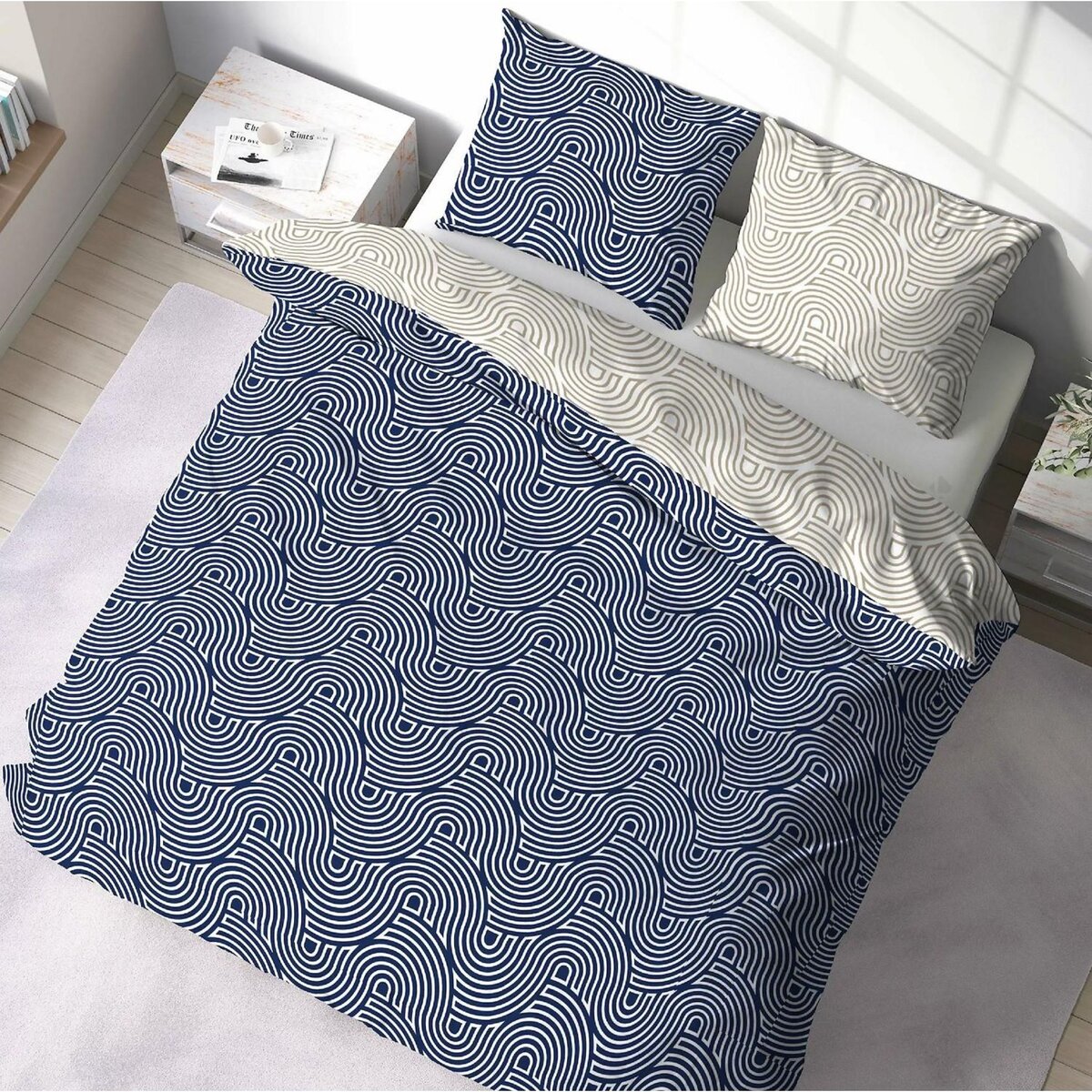 Home collection Parure de couette 3pcs 240x220cm microfibre ania