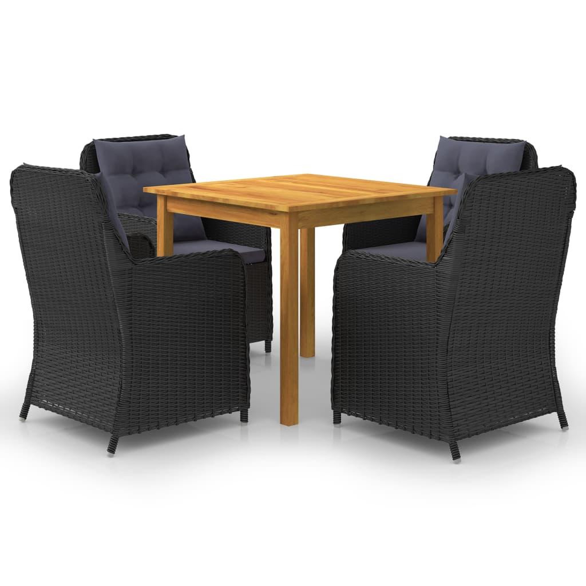 Voir la diapositive 1 : VIDAXL Ensemble a manger de jardin 5 pcs Noir