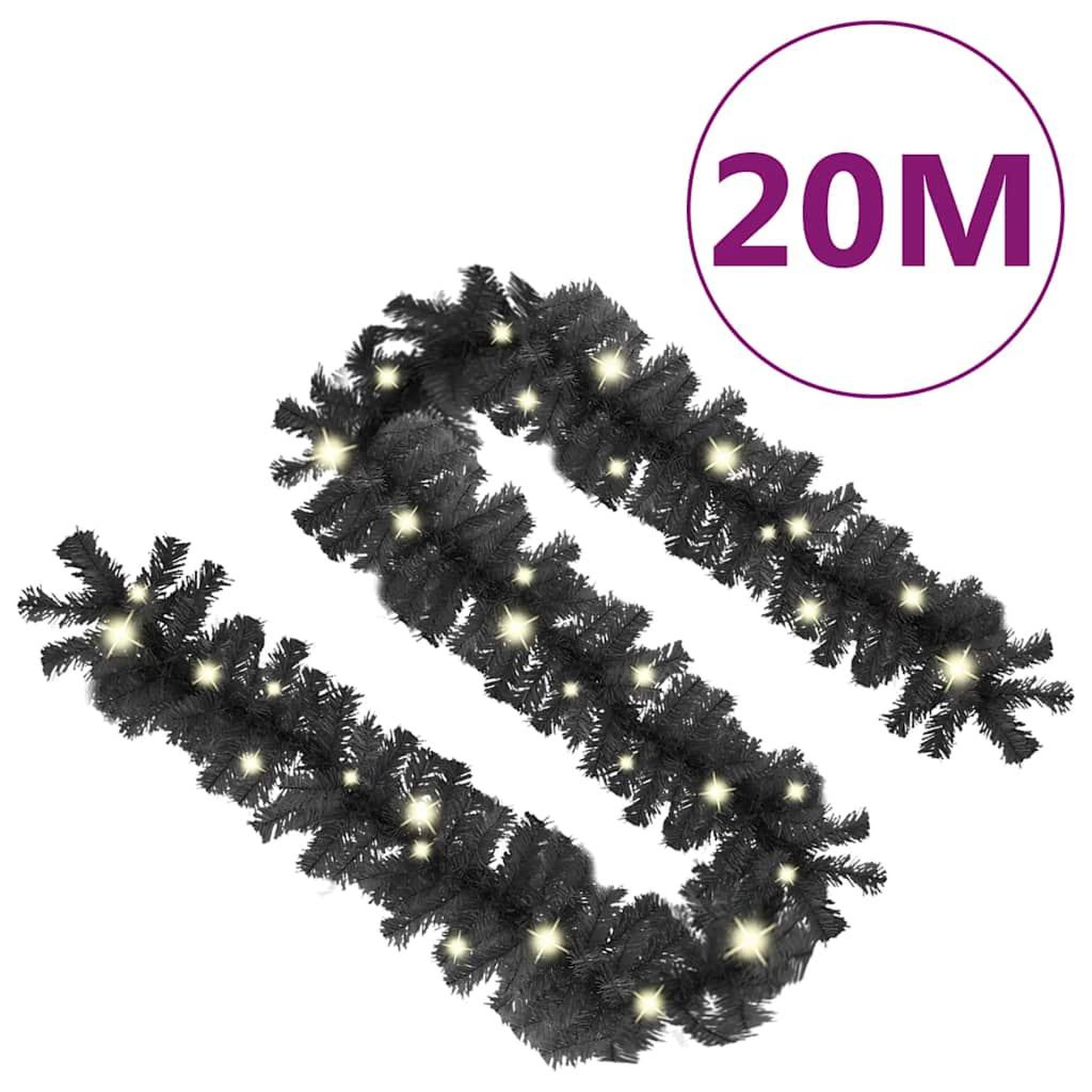 Voir la diapositive 6 : VIDAXL Guirlande de Noël avec lumieres LED 20 m Noir