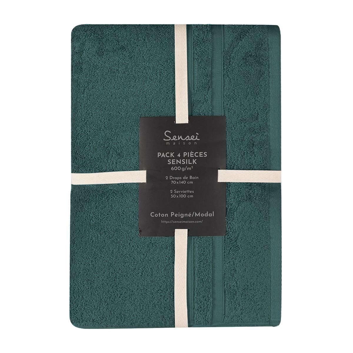 Sensei Maison Ensemble de bain 4 pièces 600 g/m² SENSILK