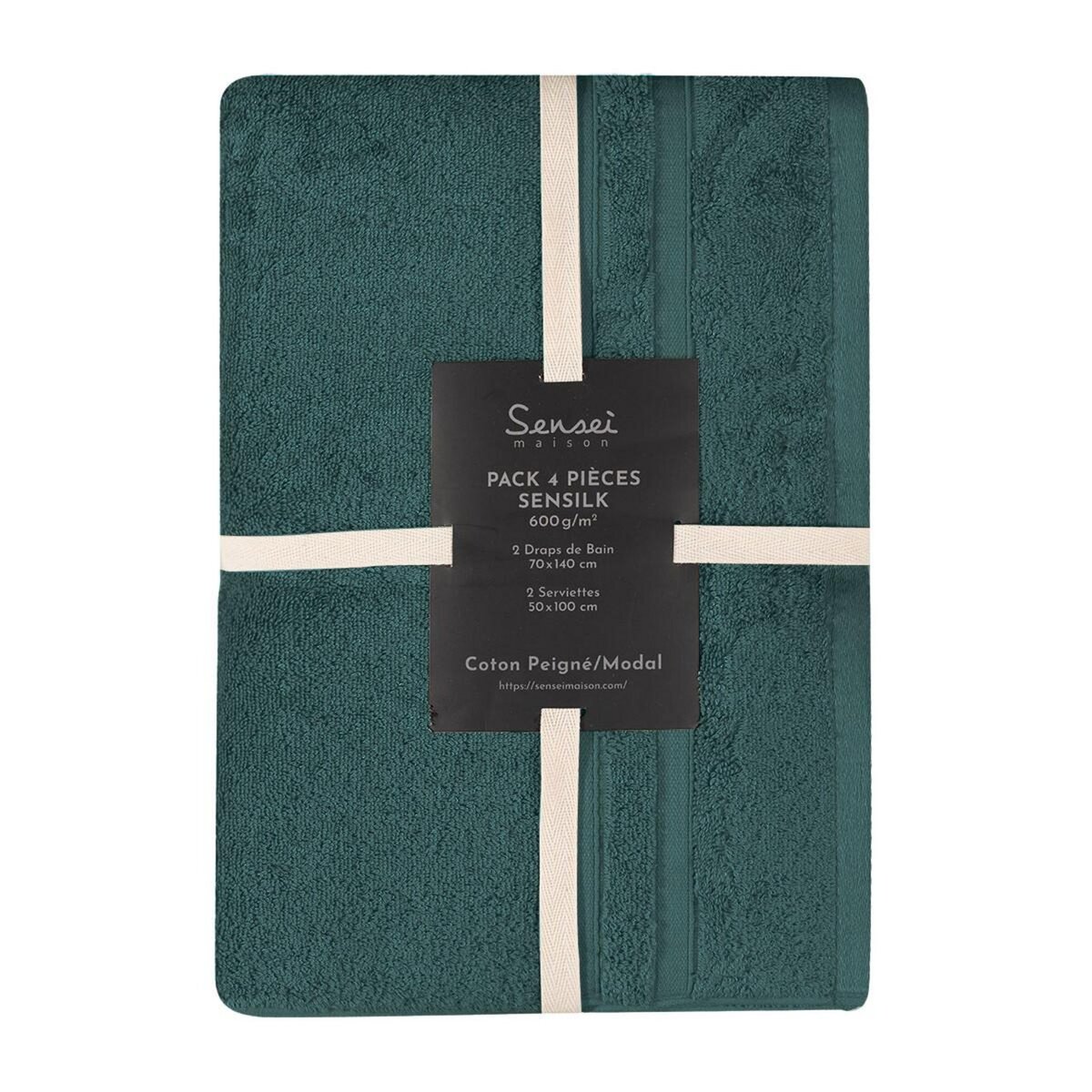 Sensei Maison Ensemble de bain 4 pièces 600 g/m² SENSILK