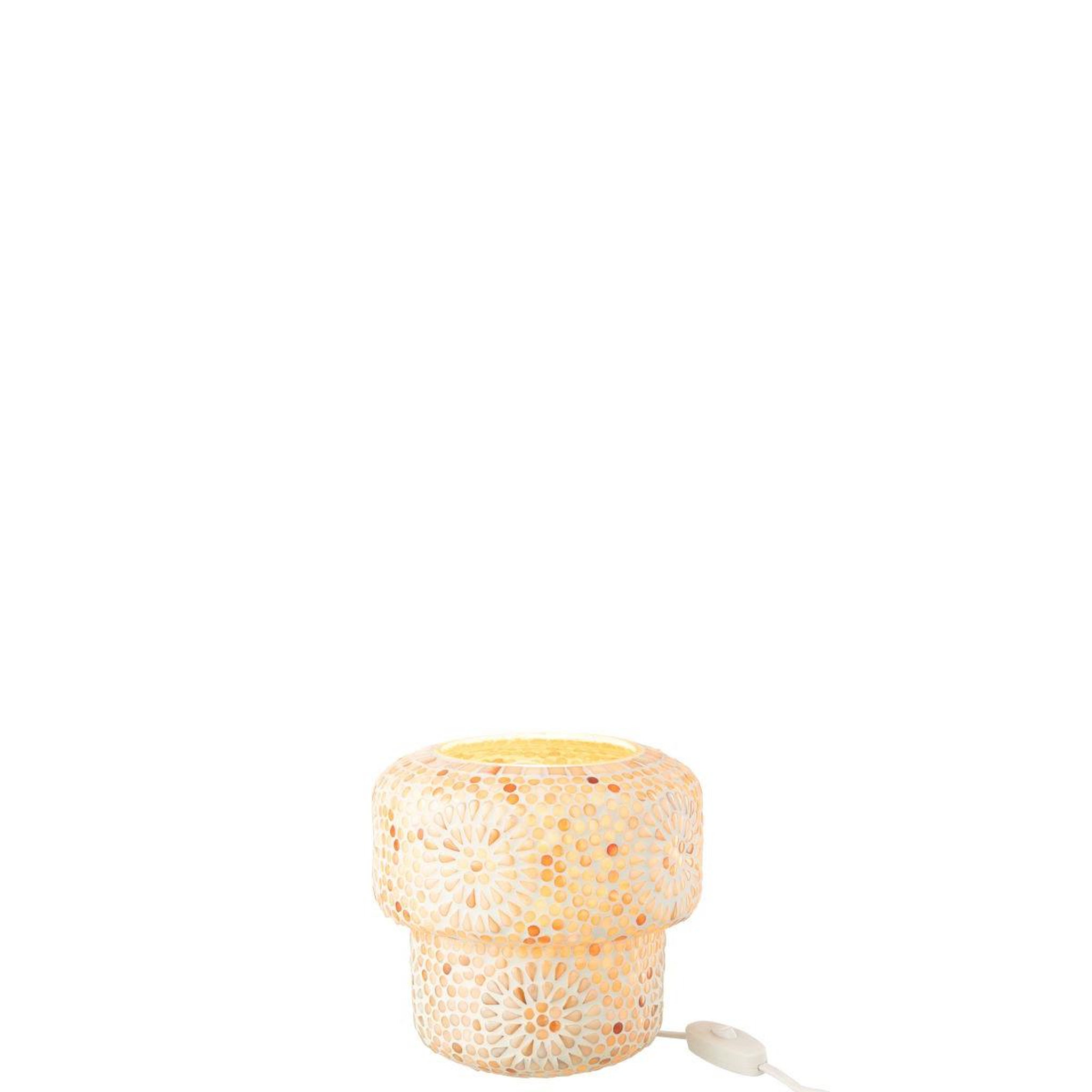 Voir la diapositive 2 : J-LINE Lampe à poser mosaïque  ruthie  19cm beige