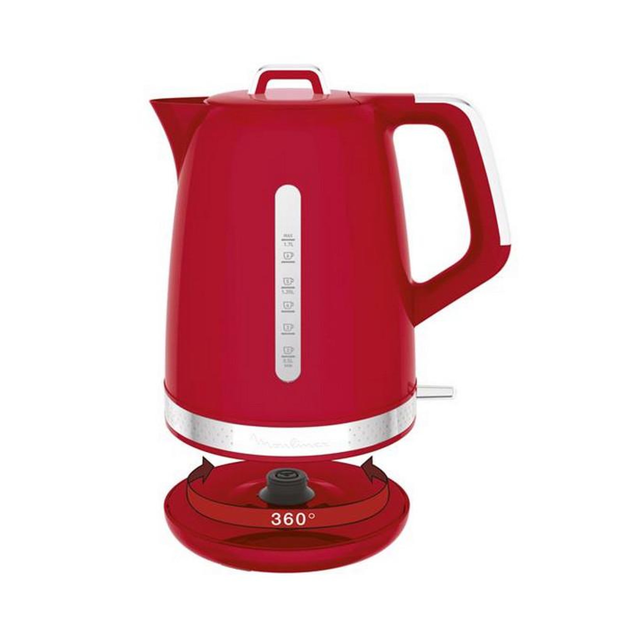 Voir la diapositive 3 : MOULINEX Bouilloire sans fil 1.7l 2400w rouge - by320510