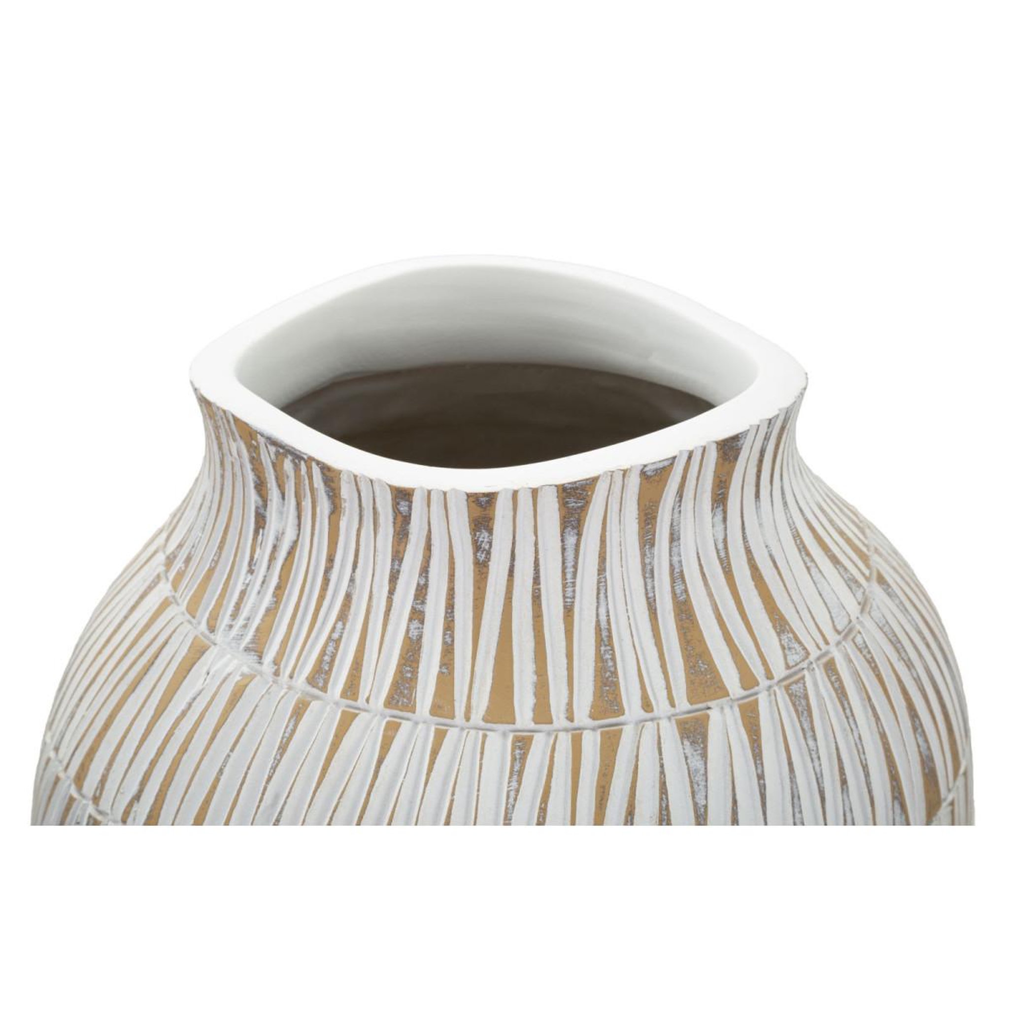 Voir la diapositive 4 : Paris Prix Vase déco en résine  stiky  50cm or & blanc
