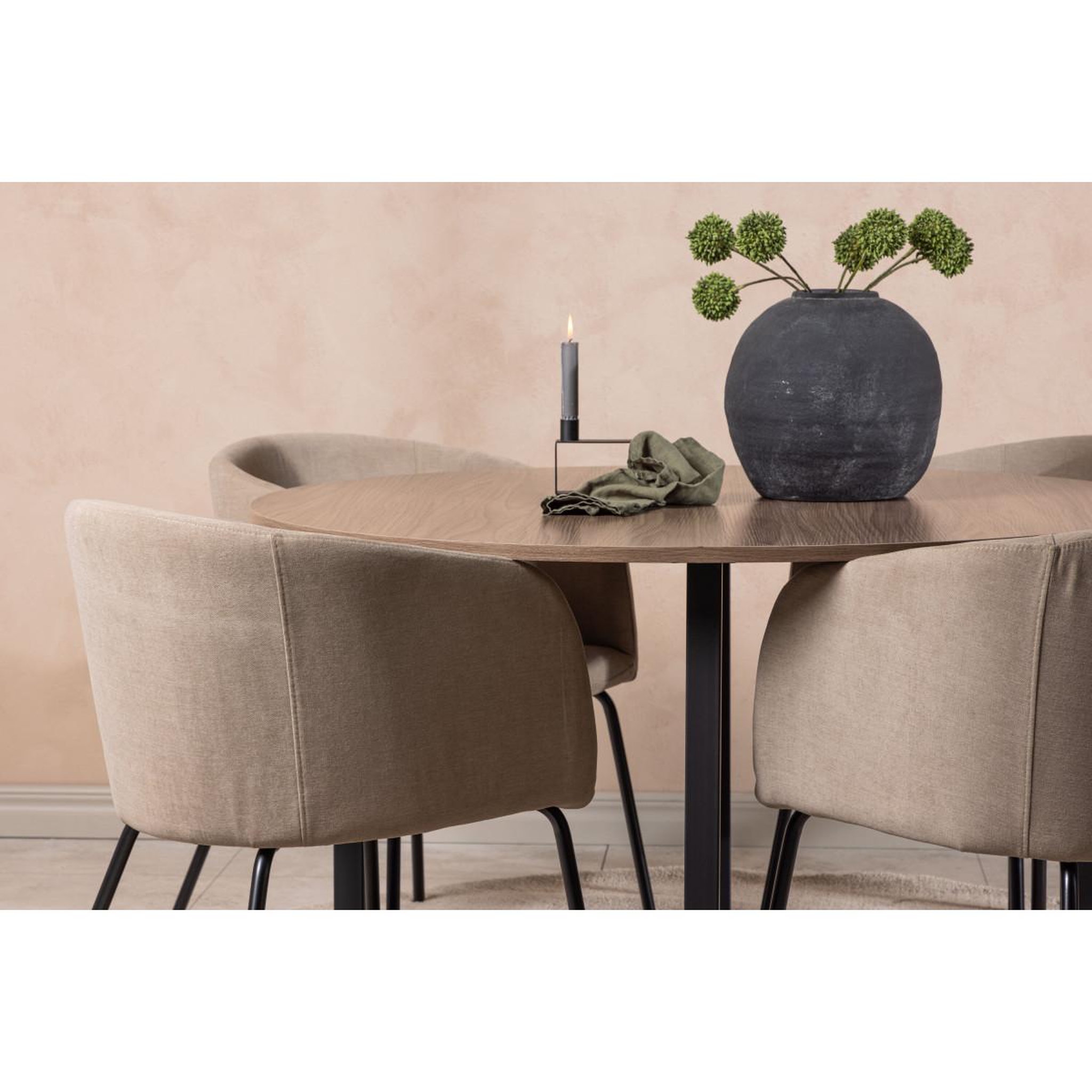 Voir la diapositive 5 : Paris Prix Ensemble table à manger & 4 chaises  durango & berit  120cm noyer & beige