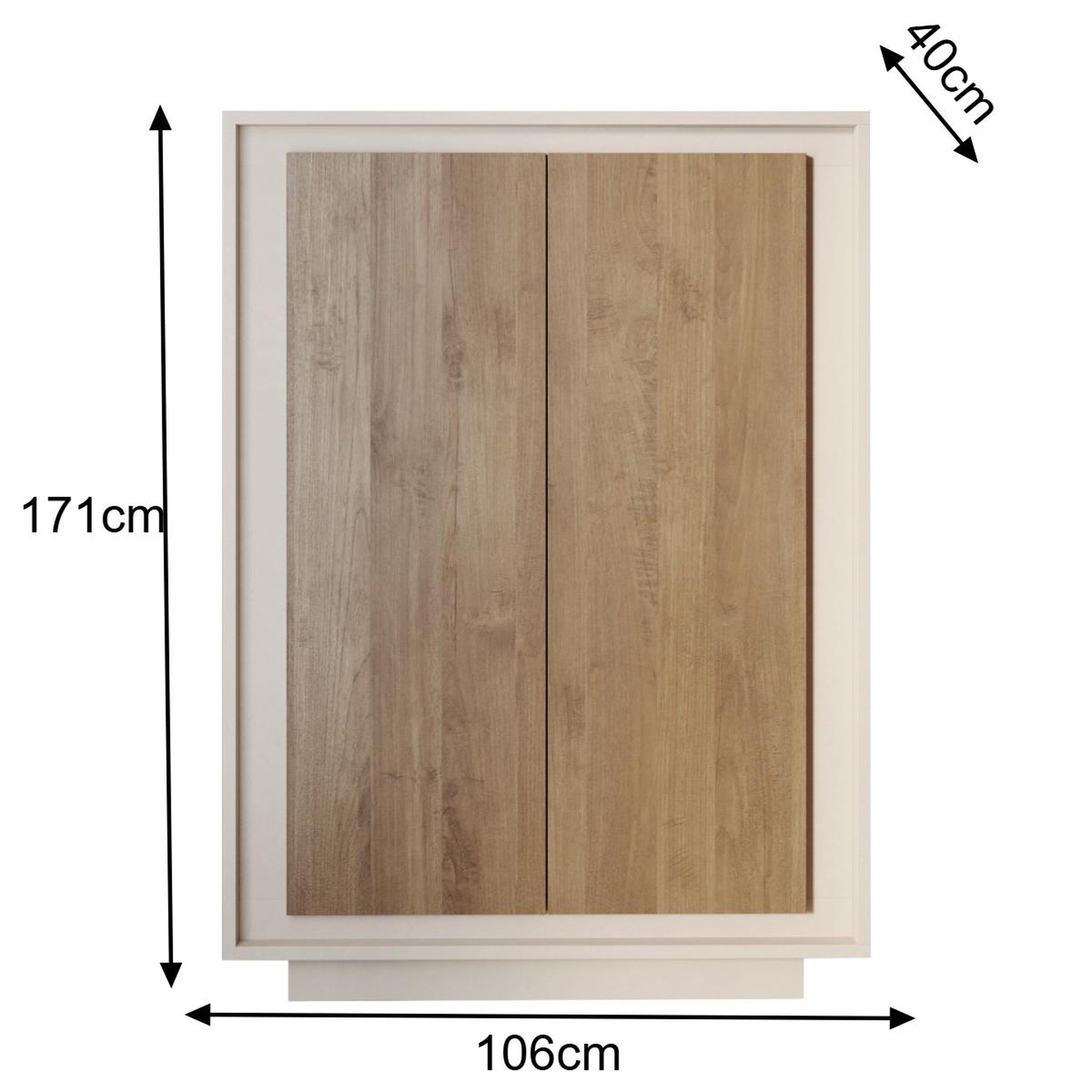 Voir la diapositive 6 : JLC KREATION Argentier-bar contemporain 2 portes beige et noyer yori