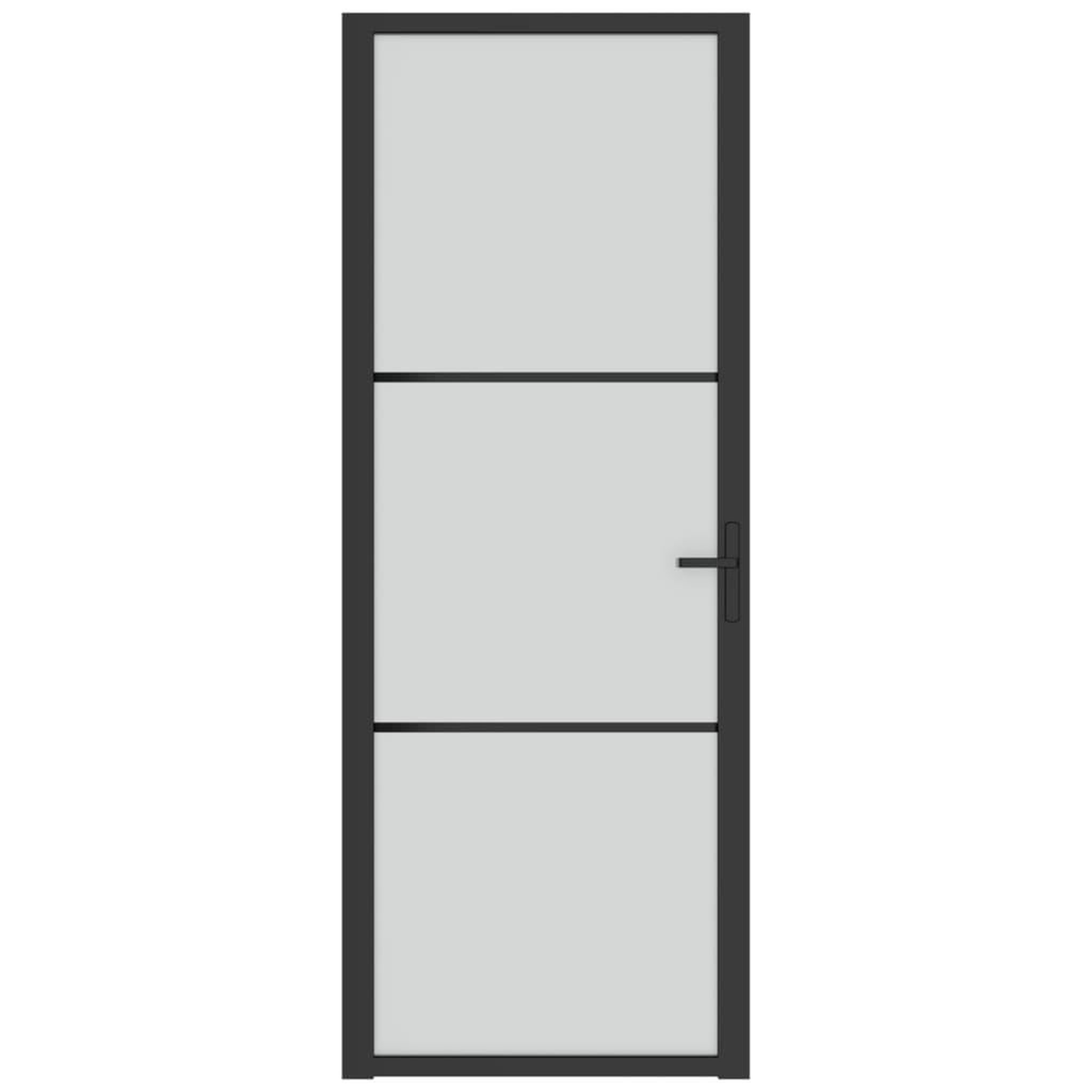 Voir la diapositive 3 : VIDAXL Porte interieure 76x201,5 cm Noir Verre mat et aluminium