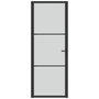 Voir la diapositive 3 : VIDAXL Porte interieure 76x201,5 cm Noir Verre mat et aluminium