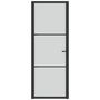 Voir la diapositive 3 : VIDAXL Porte interieure 76x201,5 cm Noir Verre mat et aluminium