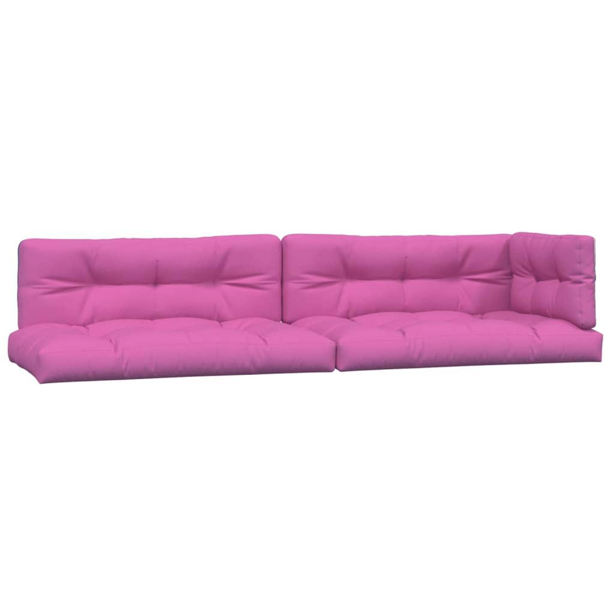 Voir la diapositive 2 : VIDAXL Coussins de palette lot de 5 rose tissu