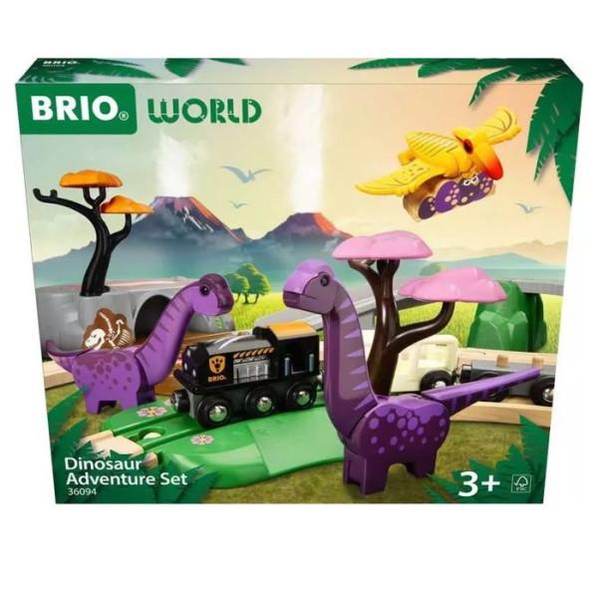 Voir la diapositive 2 : Brio Brio circuit aventure dinosaure 21 pieces - action de jeu sans pile - dinosaures inclus - circuit de train en bois - brio world
