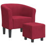 Voir la diapositive 2 : VIDAXL Chaise cabriolet avec repose-pied rouge bordeaux velours