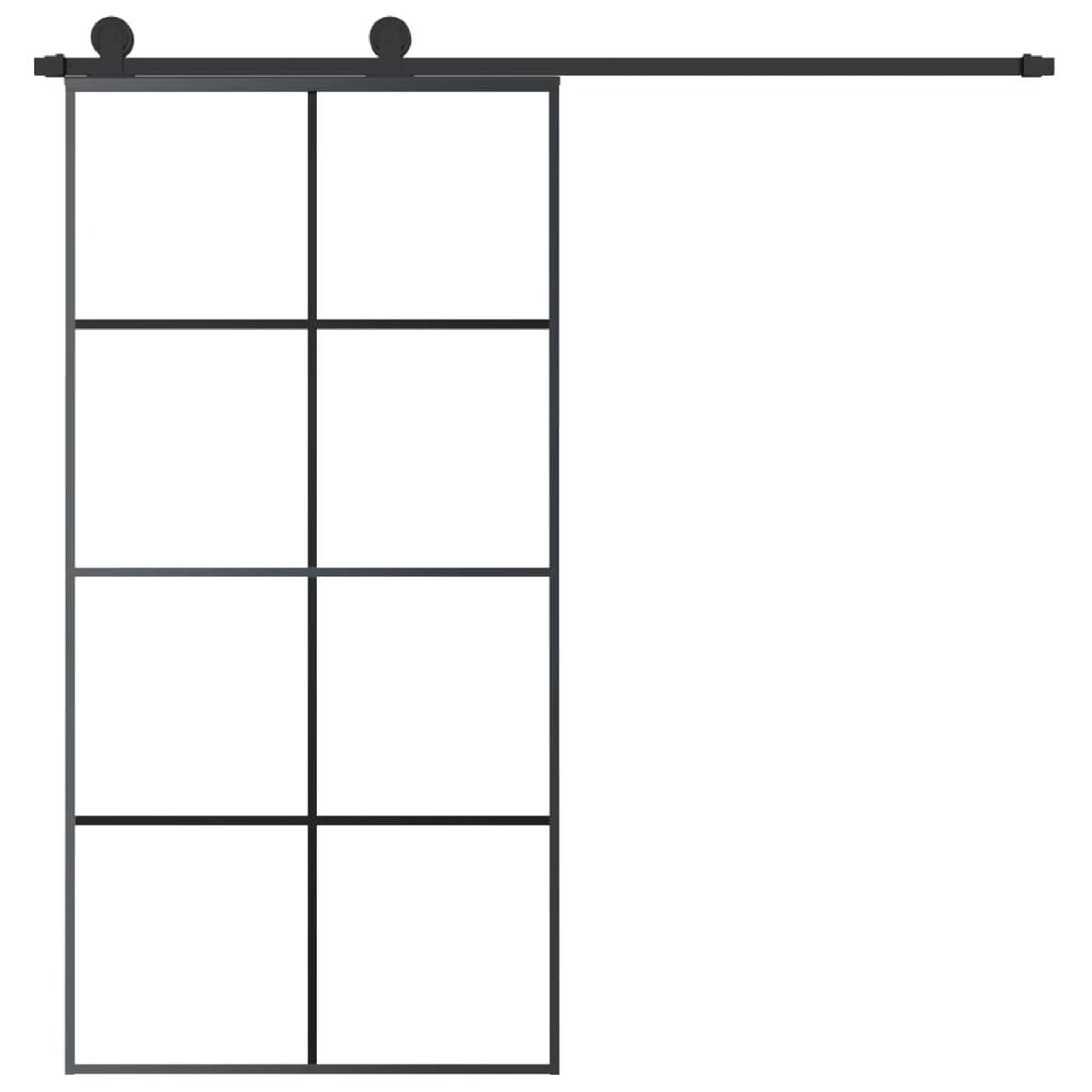 Voir la diapositive 3 : VIDAXL Porte coulissante et kit de quincaillerie 102,5x205cm Verre ESG