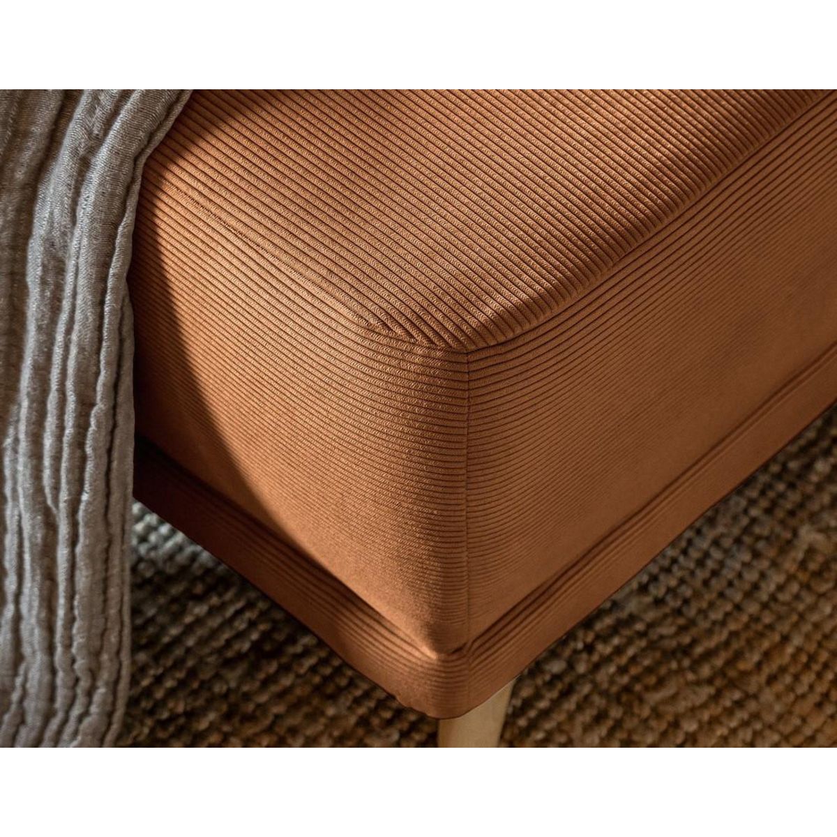 BEST MOBILIER Lena - canapé panoramique d'angle gauche 7 places - convertible avec coffre - en velours côtelé