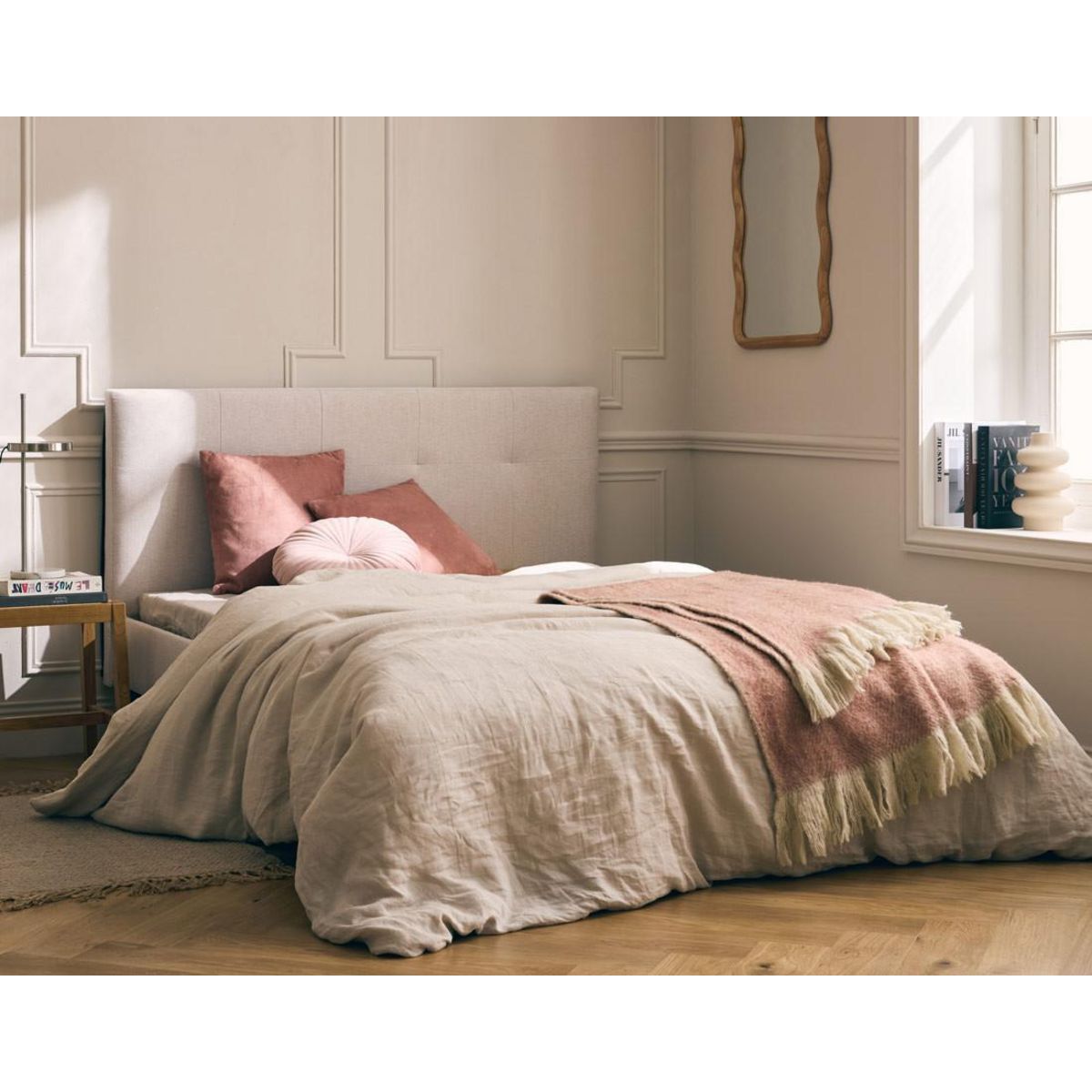 BEST MOBILIER Monet - lit - 160x200 - sommier inclus - en tissu