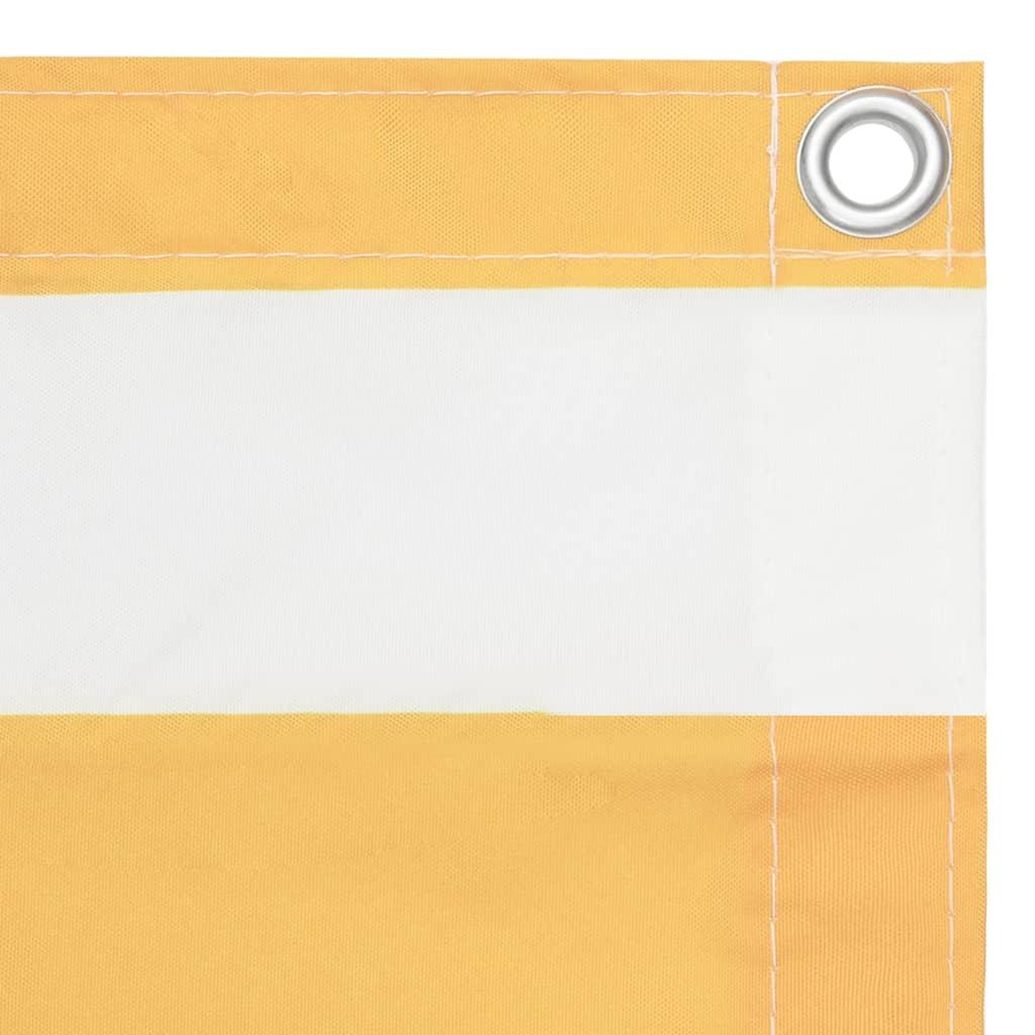 Voir la diapositive 2 : VIDAXL Ecran de balcon Blanc et jaune 75x300 cm Tissu Oxford