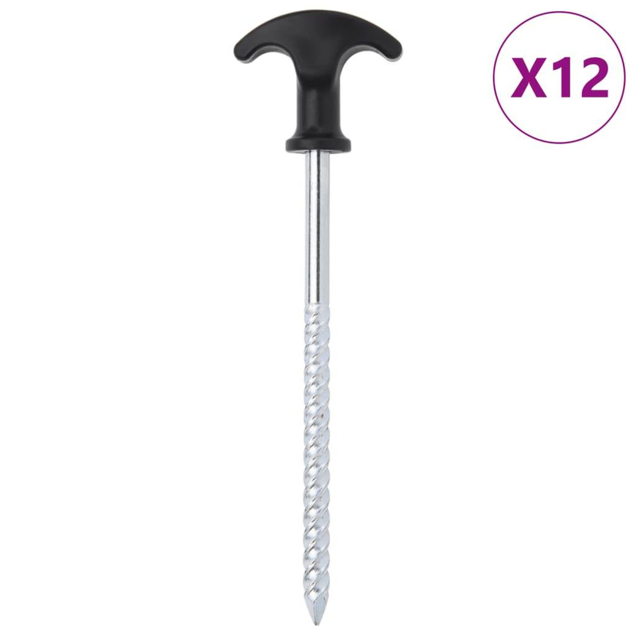 VIDAXL Piquets de tente 12 pcs 17 cm Ø7 mm acier galvanise