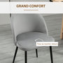 Voir la diapositive 6 : HOMCOM Chaises de visiteur design scandinave - lot de 4 chaises - velours gris bleu canard moutarde