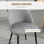 HOMCOM Chaises de visiteur design scandinave - lot de 4 chaises - velours gris bleu canard moutarde