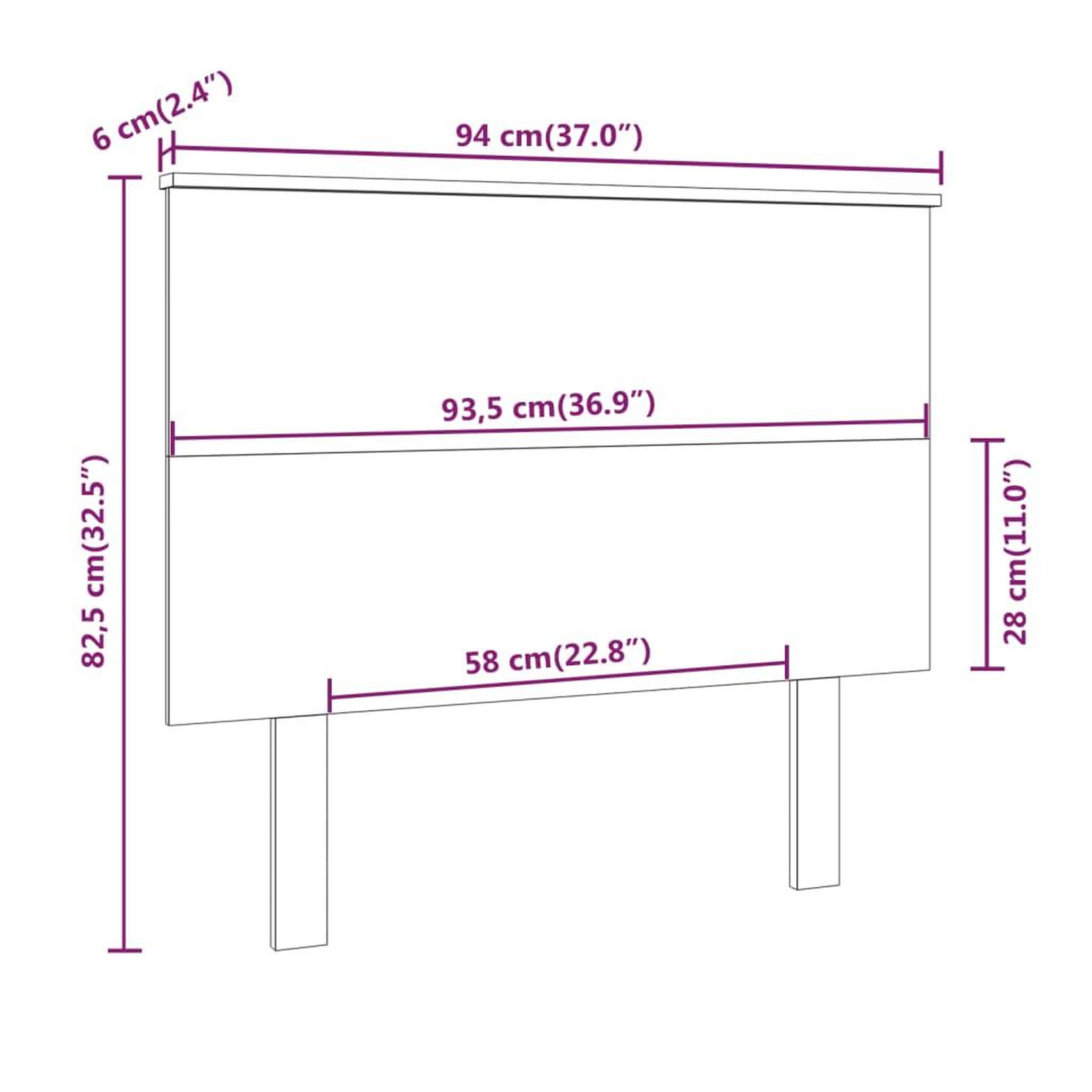 Voir la diapositive 6 : VIDAXL Tete de lit Blanc 94x6x82,5 cm Bois massif de pin