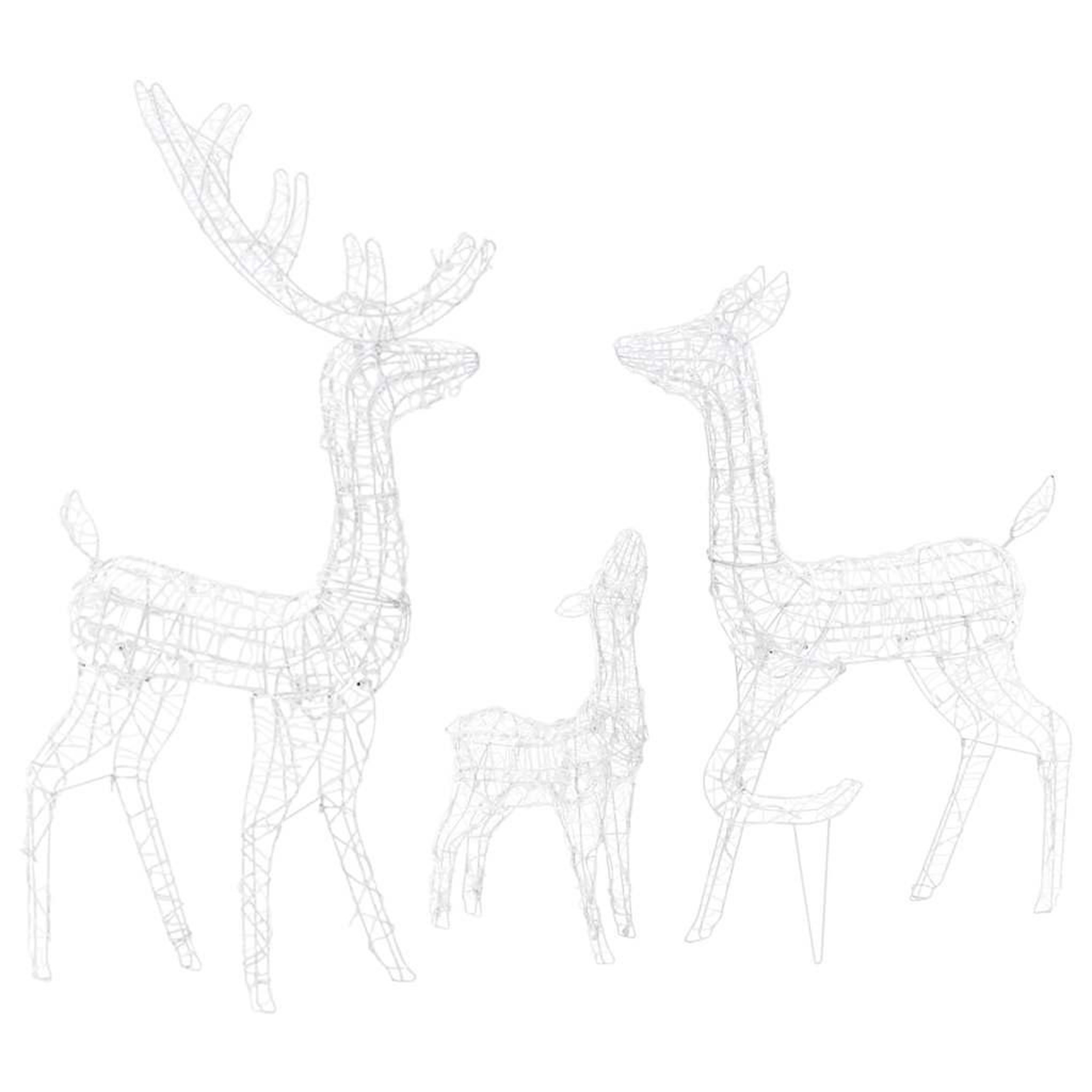 Voir la diapositive 4 : VIDAXL Famille de rennes de decoration acrylique 300 led blanc chaud
