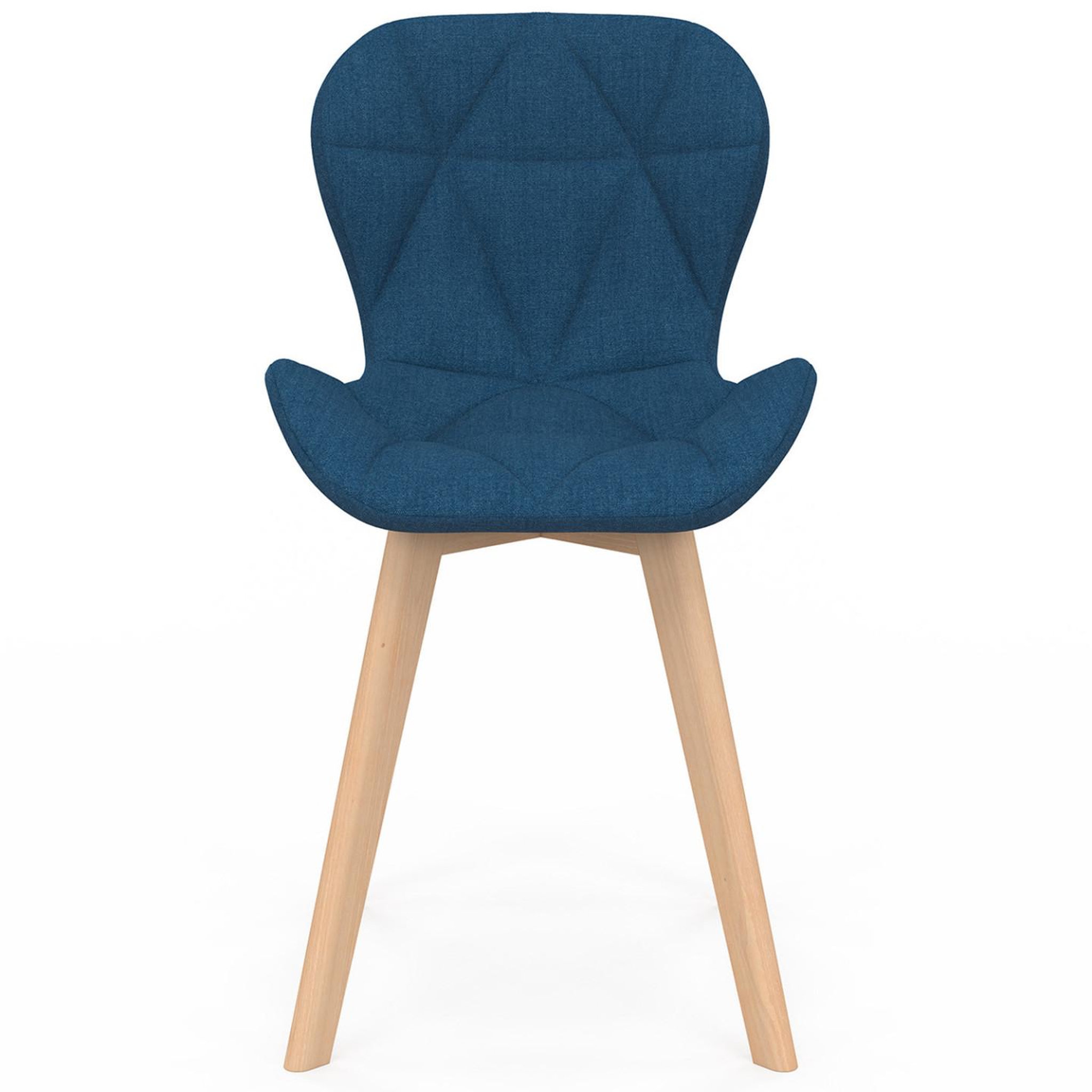 Voir la diapositive 3 : ID MARKET Lot de 6 chaises robine en tissu bleu canard pour salle à manger