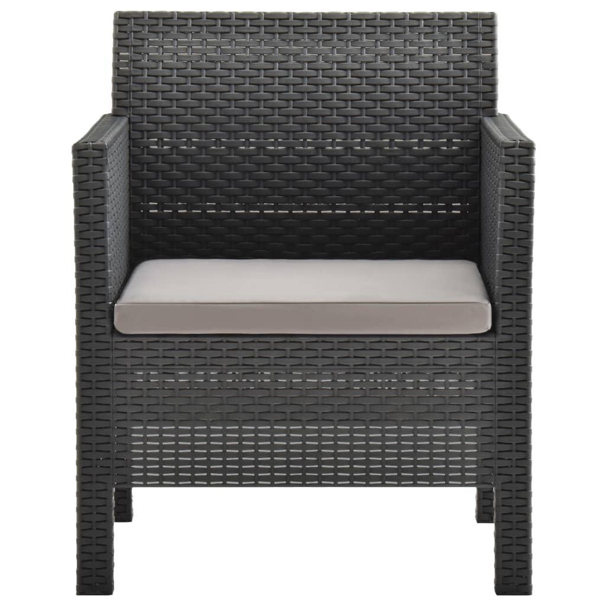 Voir la diapositive 3 : VIDAXL Chaises de jardin avec coussins lot de 2 pp rotin anthracite