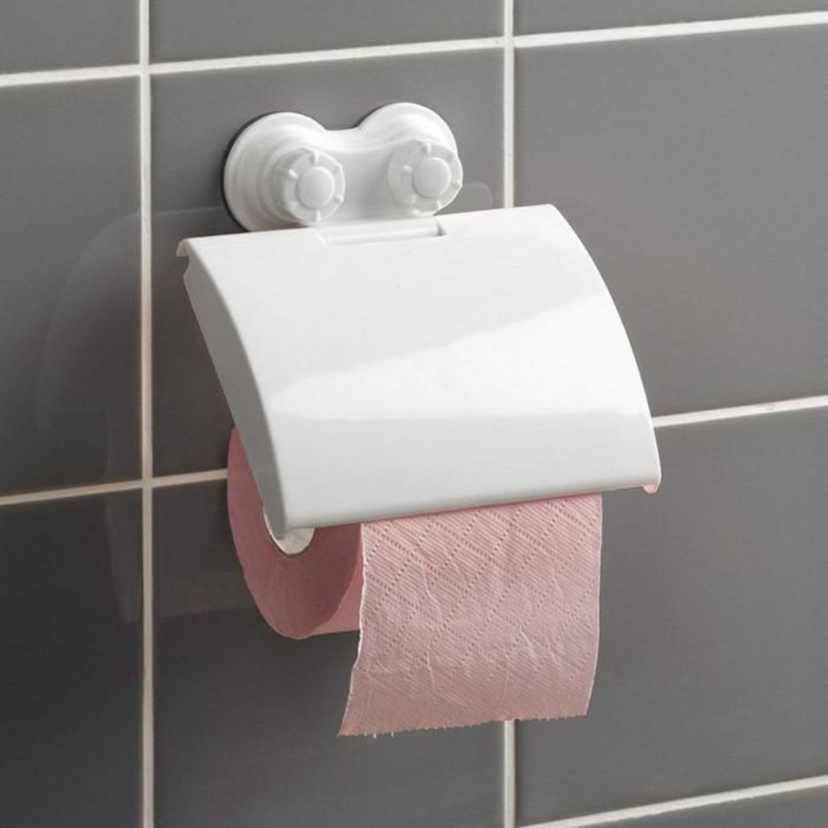 Paris Prix Dérouleur Papier WC  Ventouse  15cm Blanc