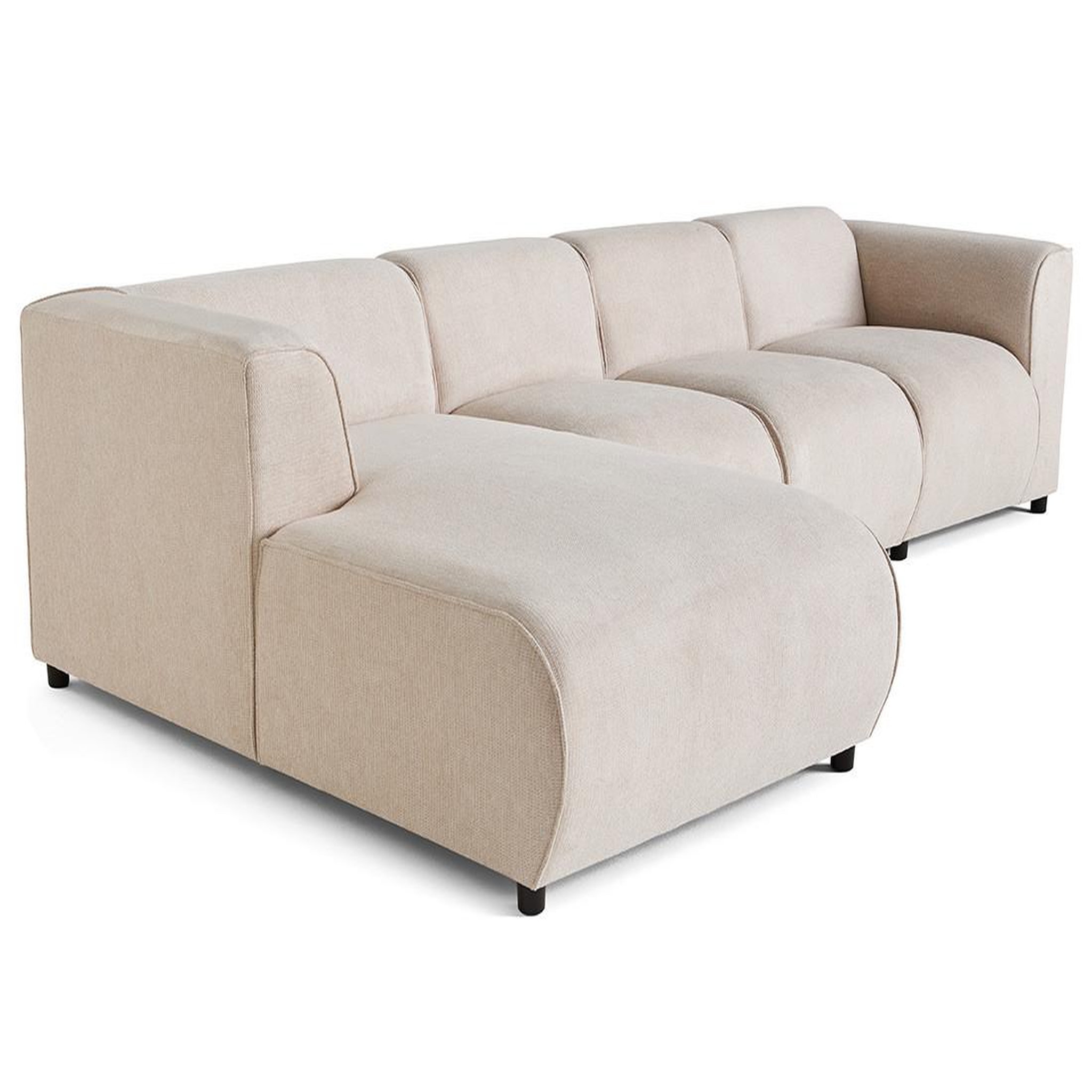 Voir la diapositive 2 : LISA DESIGN Suaro - canapé modulable d'angle gauche 5 places en tissu texturé