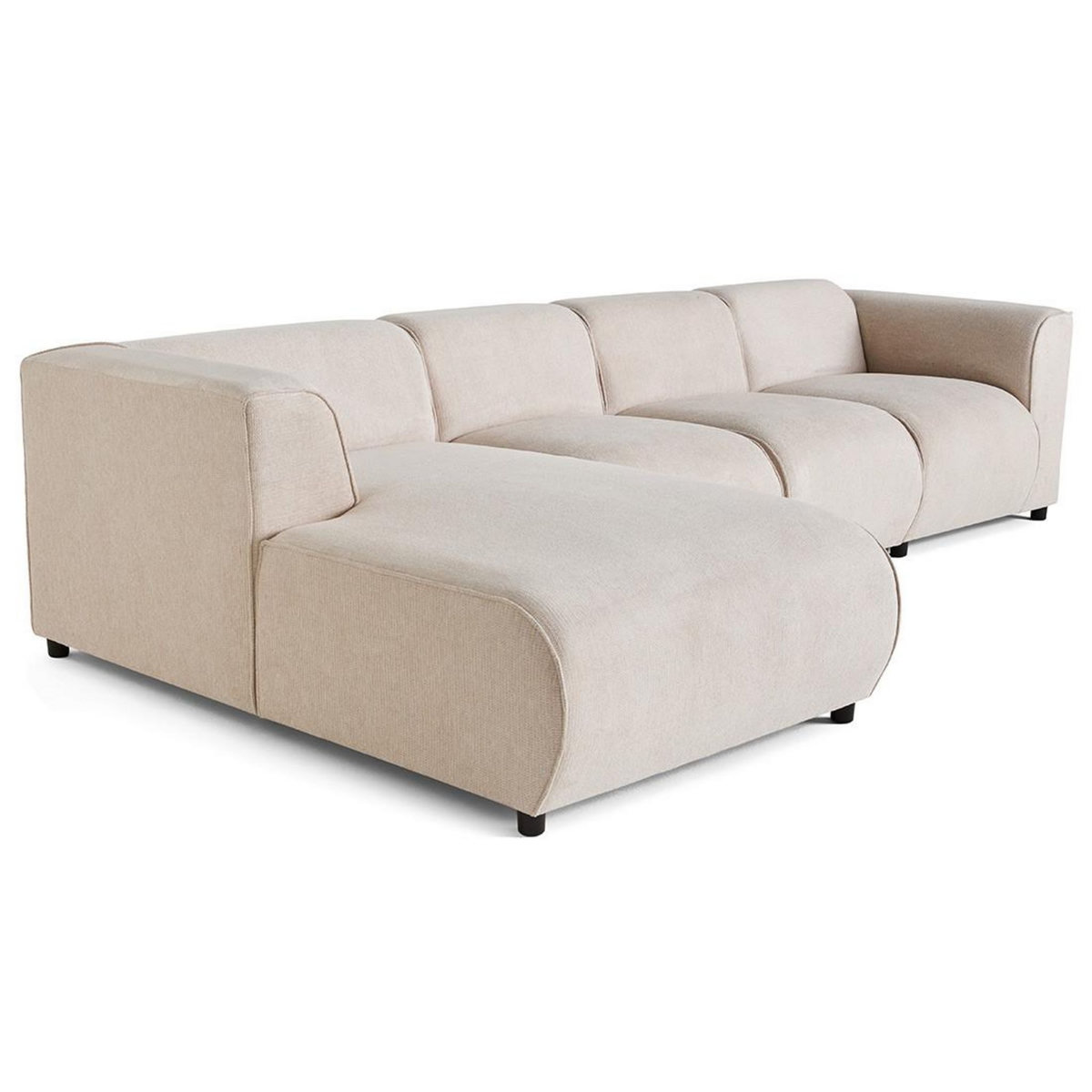 LISA DESIGN Suaro - canapé modulable d'angle gauche 5 places en tissu texturé