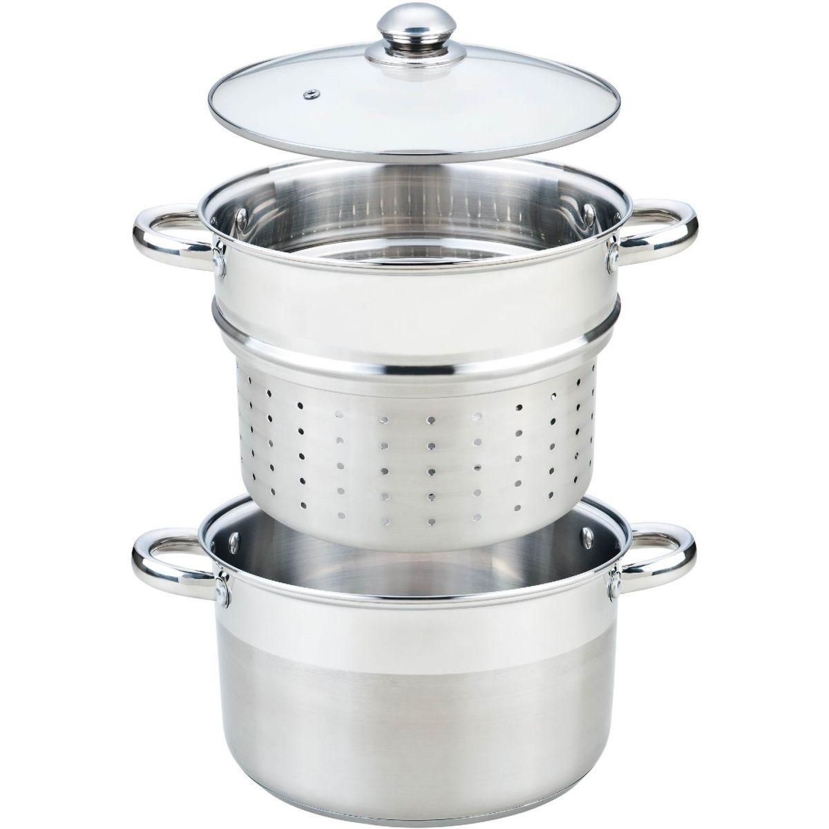 ESSENTIEL B Cuit pâtes Vapeur Inox diam 24 cm avec panier