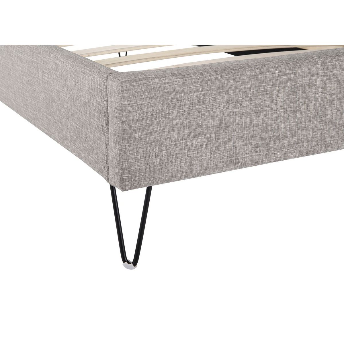 Lit simple avec sommier et tête de lit effet matelassé 90x190 cm ALBAN