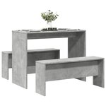 VIDAXL Ensemble table a manger et bancs 3 pcs bois d'ingenierie