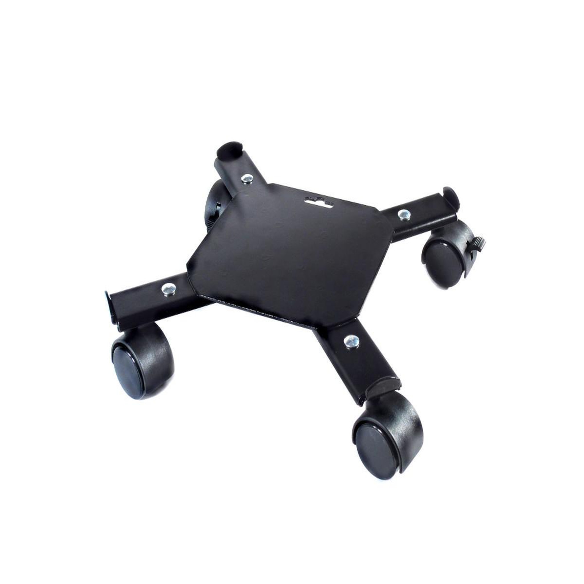 NATURE Support roulant extensible - métal époxy coloris noir mat, 4 branches, charge maxi 100 kg, 4 roulettes - 34/51 x 34/51 cm - Nature