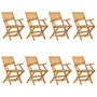 Voir la diapositive 2 : VIDAXL Chaises de jardin pliantes lot de 8 55x62x90cm bois massif teck