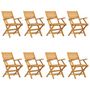 Voir la diapositive 2 : VIDAXL Chaises de jardin pliantes lot de 8 55x62x90cm bois massif teck