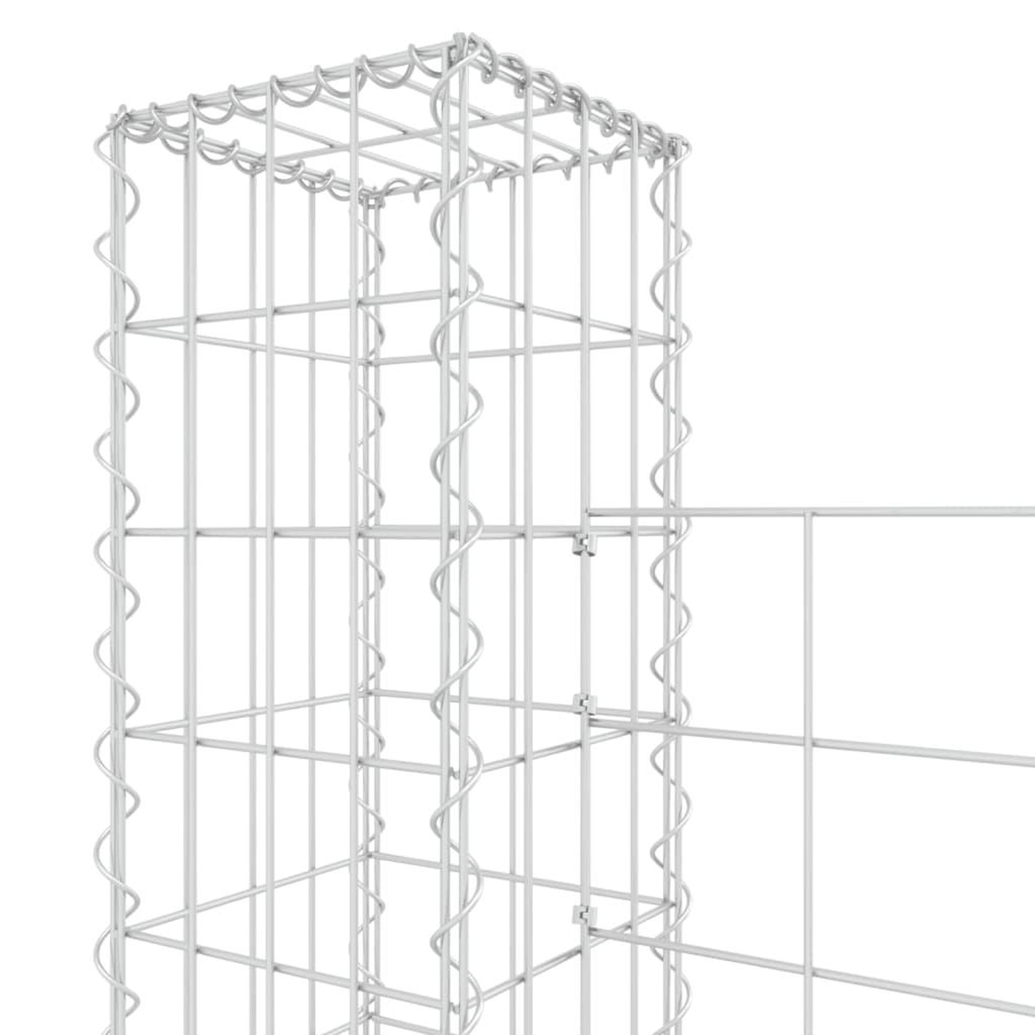 Voir la diapositive 5 : VIDAXL Panier de gabion en forme de U avec 8 poteaux Fer 860x20x150 cm