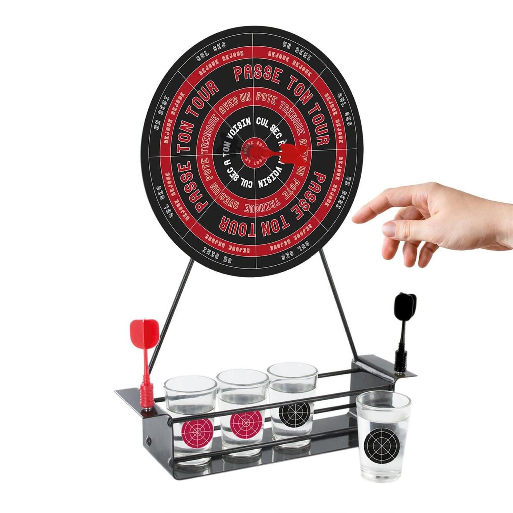 Voir la diapositive 2 : MISTER GADGET Jeu à boire  cible & 4 fléchettes  35cm noir