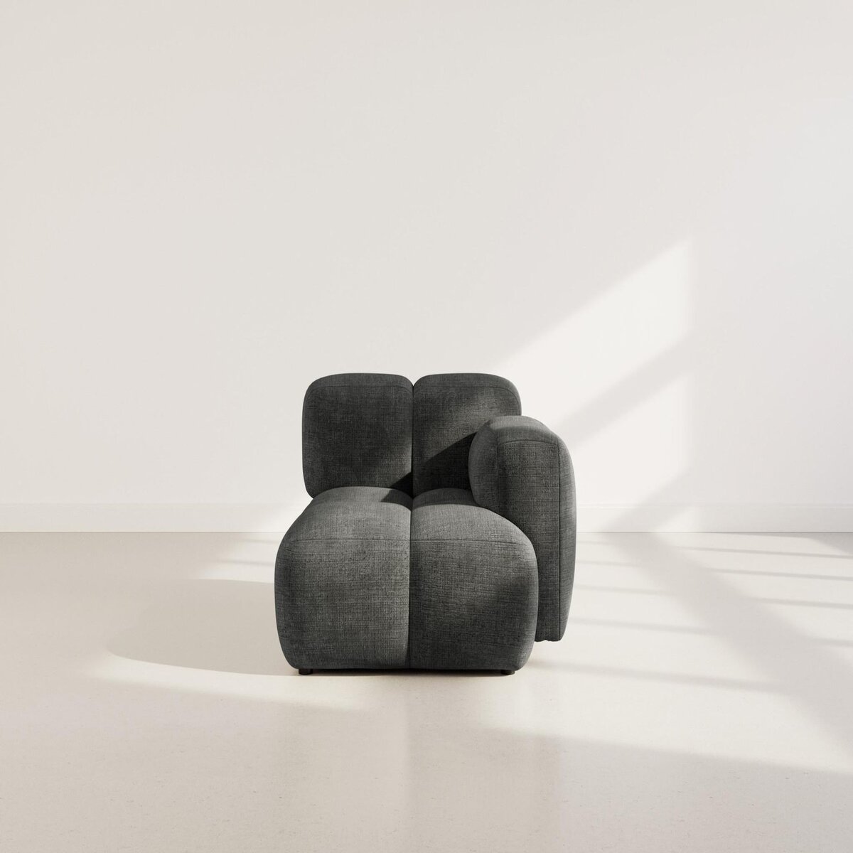 LISA DESIGN Grace - module d'assise droit en velours texturé